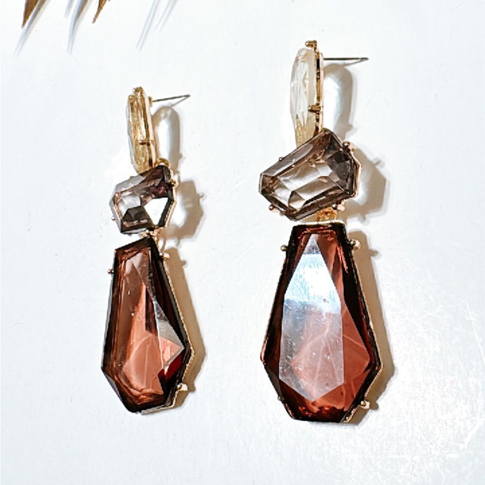 Crystal drop earrings S727 - Picture 4 of 5